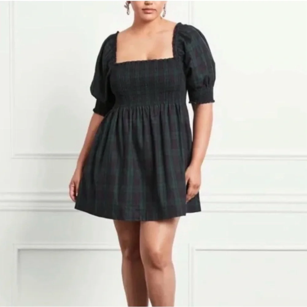 Hill House Blackwatch Tartan Athena Nap Dress Sz L NWOT - Picture 1 of 5